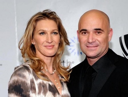 In picture, famous tennis players Andre Agassi and his wife, Steffi Graf.